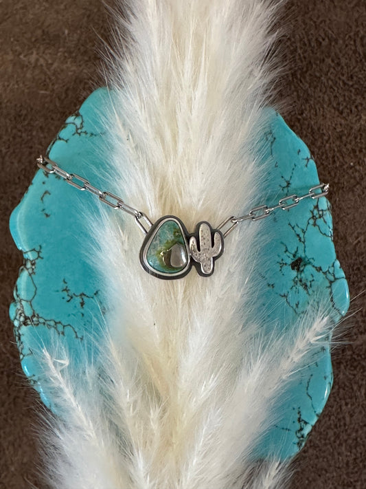 Itty Bitty Necklace #44 // Saguaro + Sonoran Gold // Desert Dweller Series