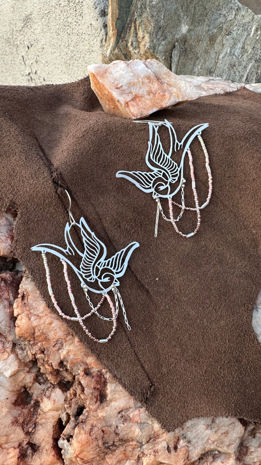 Swallow Earrings // Tattoo Flash Series