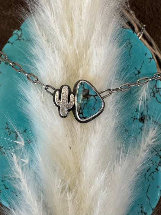 Itty Bitty Necklace #45 // Saguaro + Star Fox // Desert Dweller Series