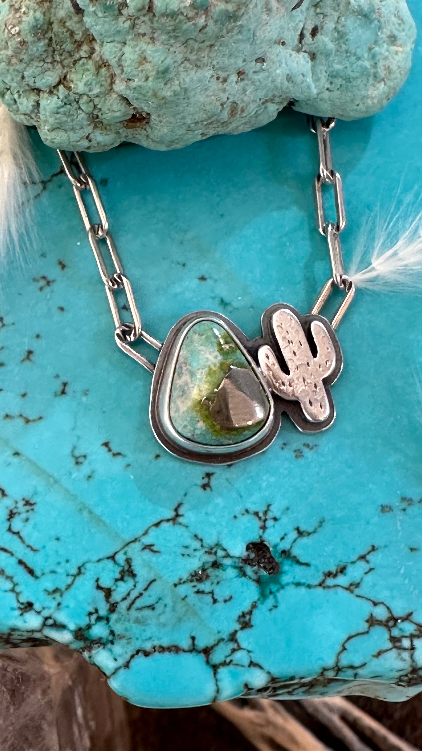 Itty Bitty Necklace #44 // Saguaro + Sonoran Gold // Desert Dweller Series