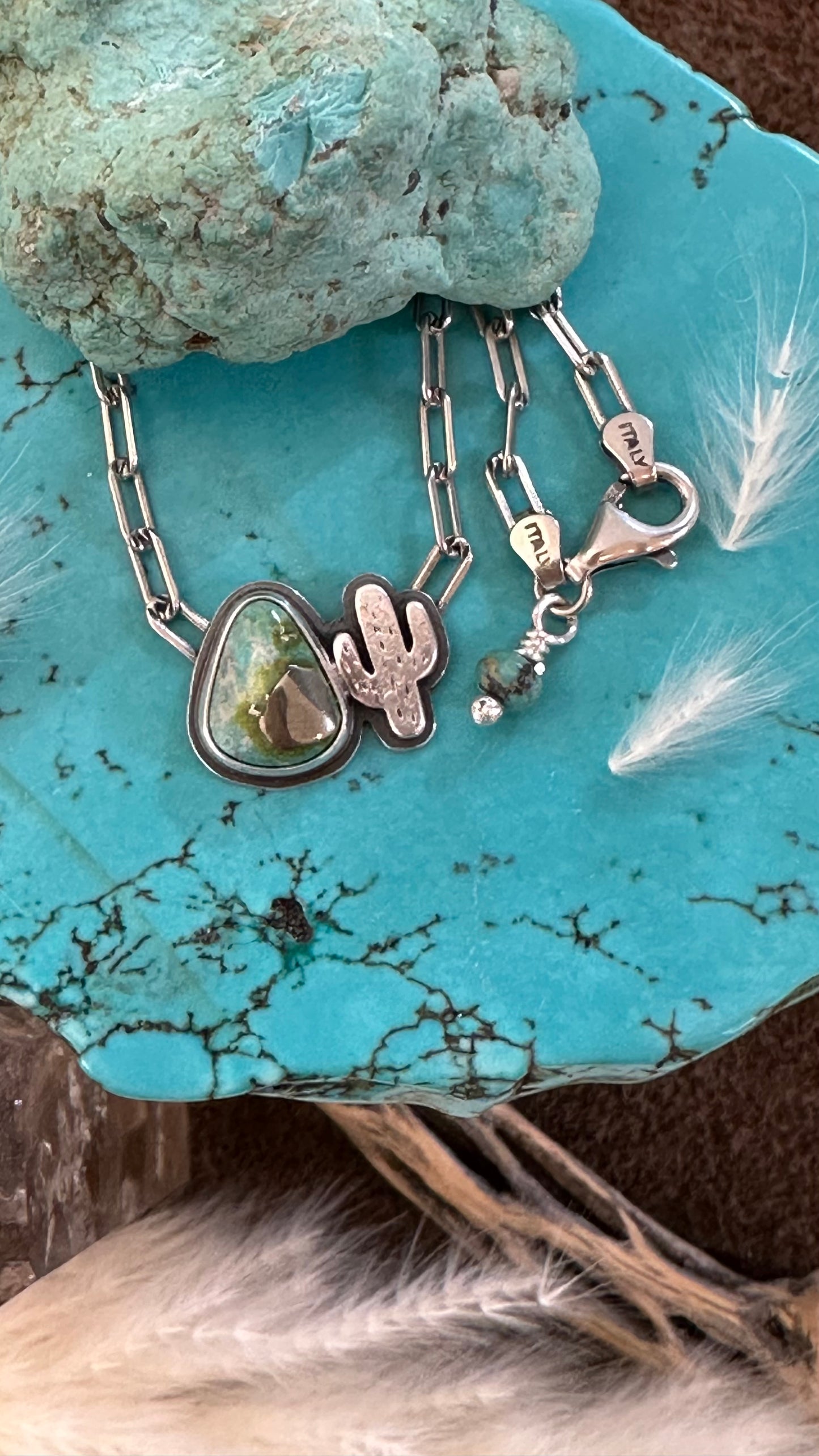 Itty Bitty Necklace #44 // Saguaro + Sonoran Gold // Desert Dweller Series