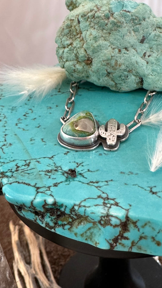 Itty Bitty Necklace #44 // Saguaro + Sonoran Gold // Desert Dweller Series