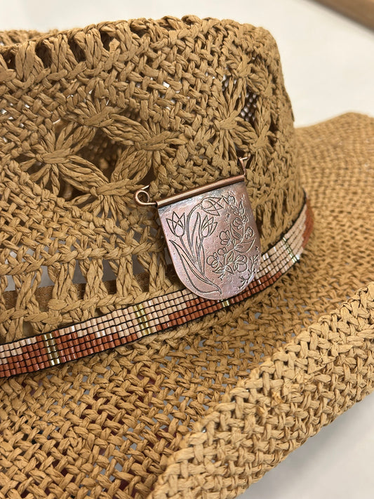 Swaying Spring flowers Brooch // Copper no. 1