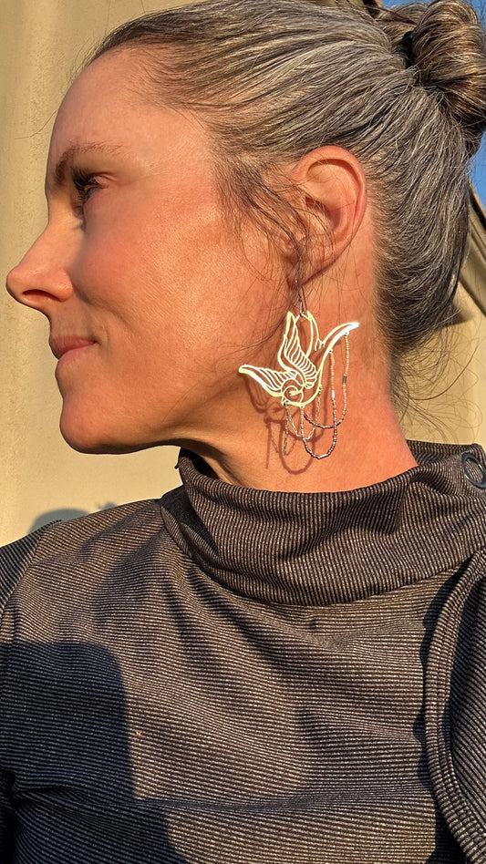 Swallow Earrings // Tattoo Flash Series