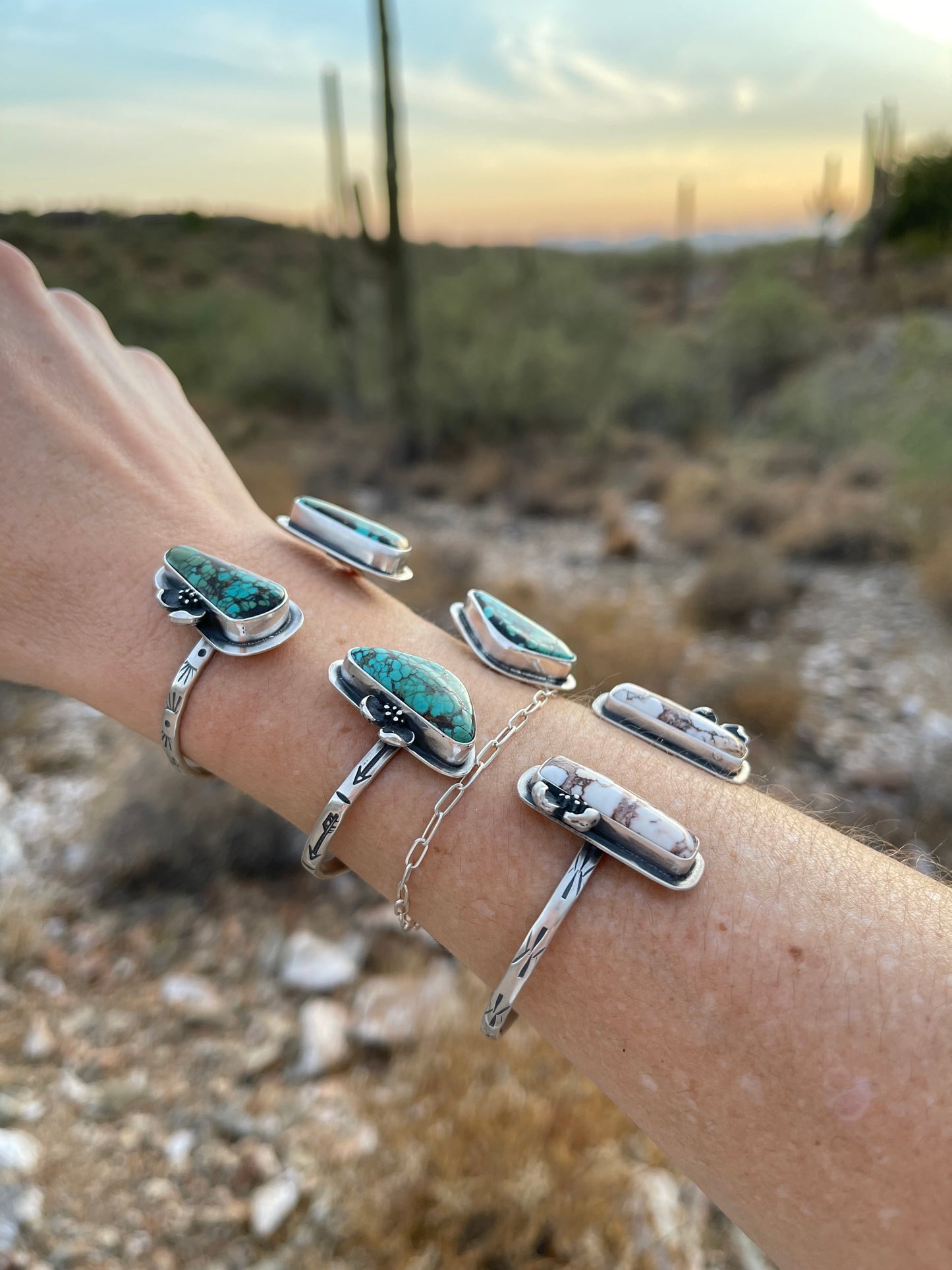 Dogwood Split Cuff Bracelet // Blue Moon Turquoise // MED