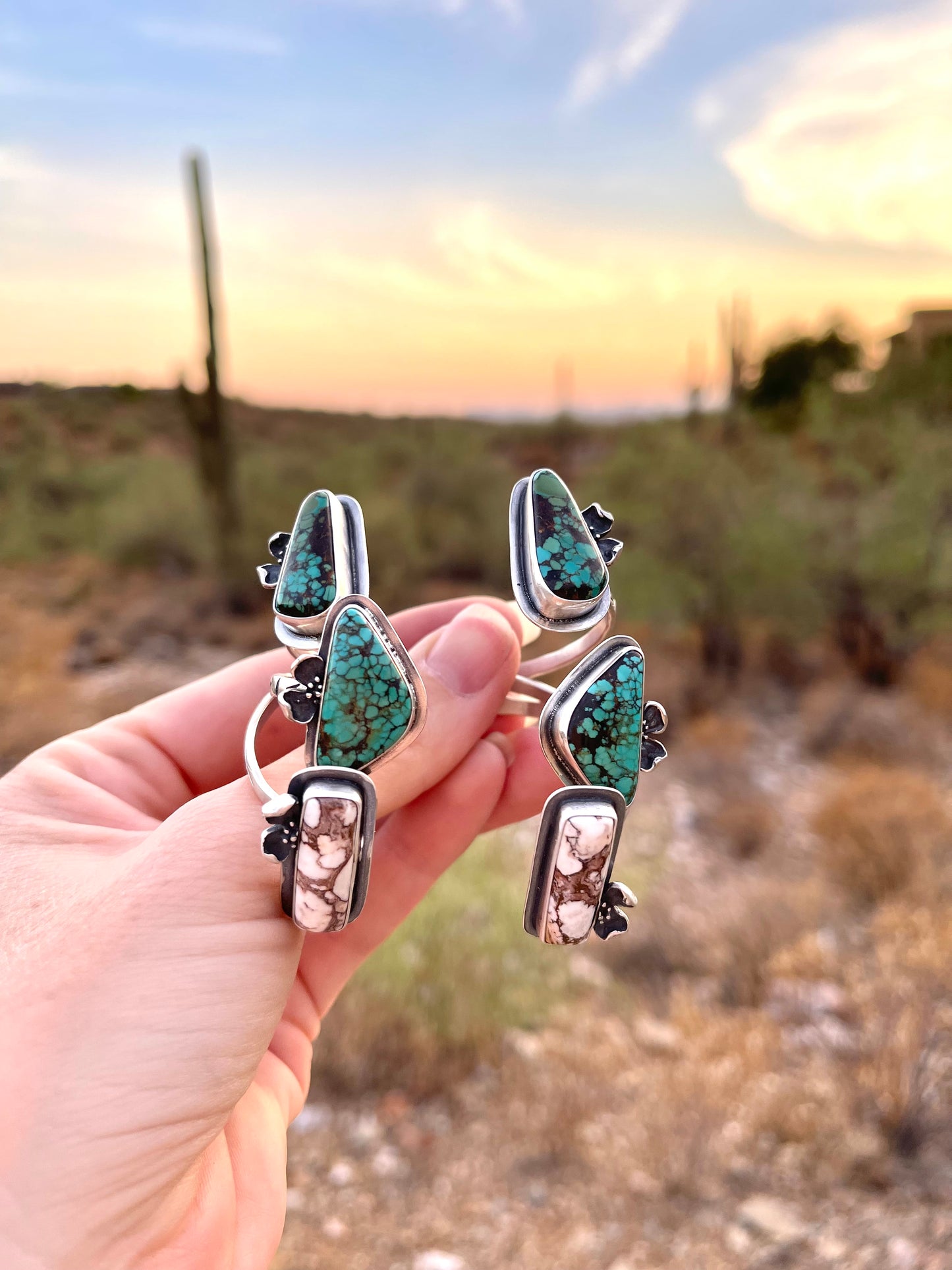 Dogwood Split Cuff Bracelet // Blue Moon Turquoise // MED