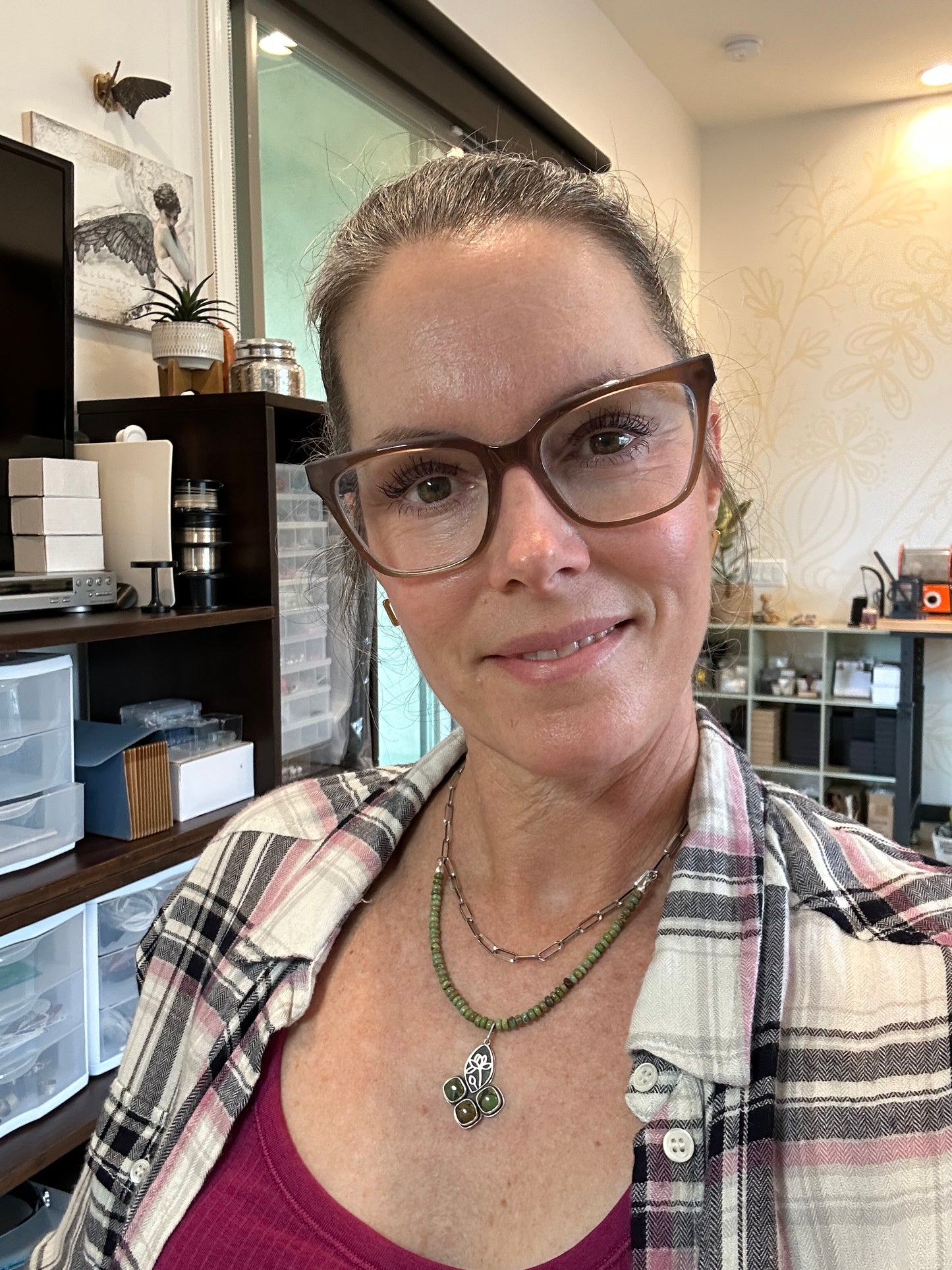 Turquoise // Layered Lotus Necklace #1