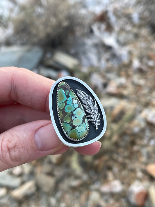 Be As A Feather Ring // Bao Canyon Turquoise // Size 7 (7.25)
