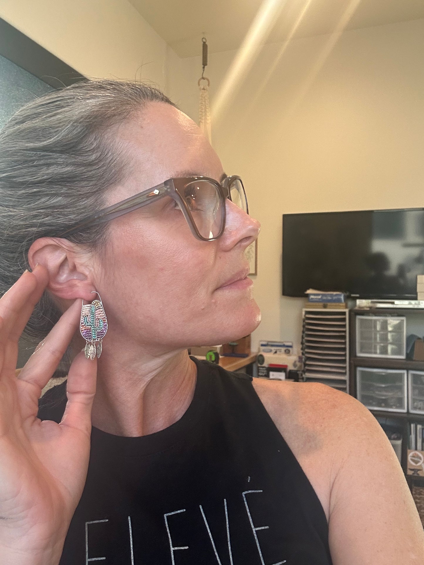 Beaded Sonoran Sunset Earrings // Saguaro