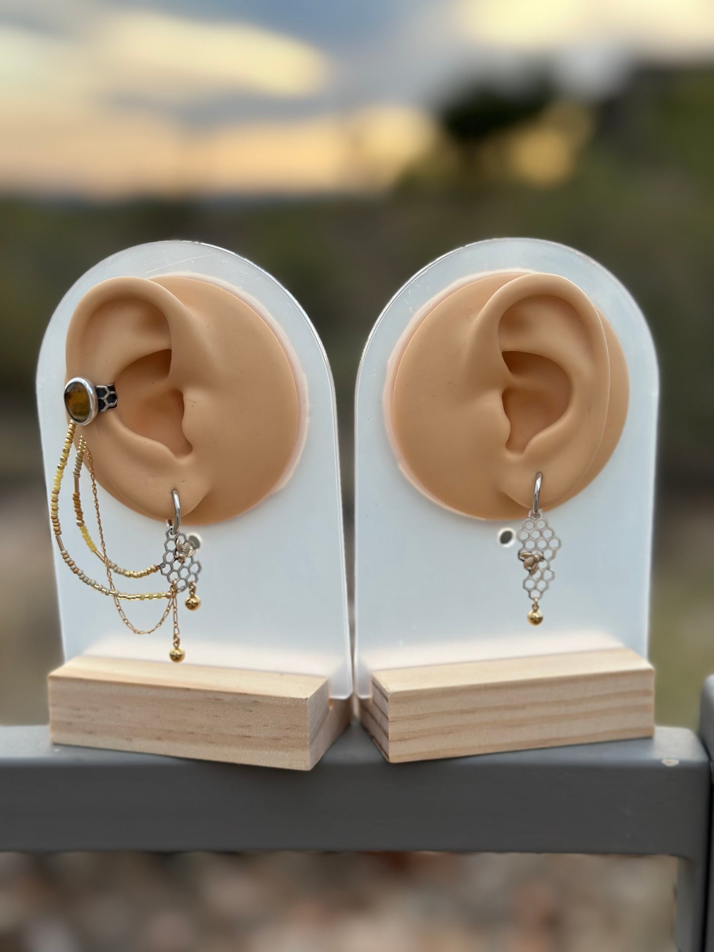 Dripping in Gold // Honeybee Earrings w/ Ear Cuff