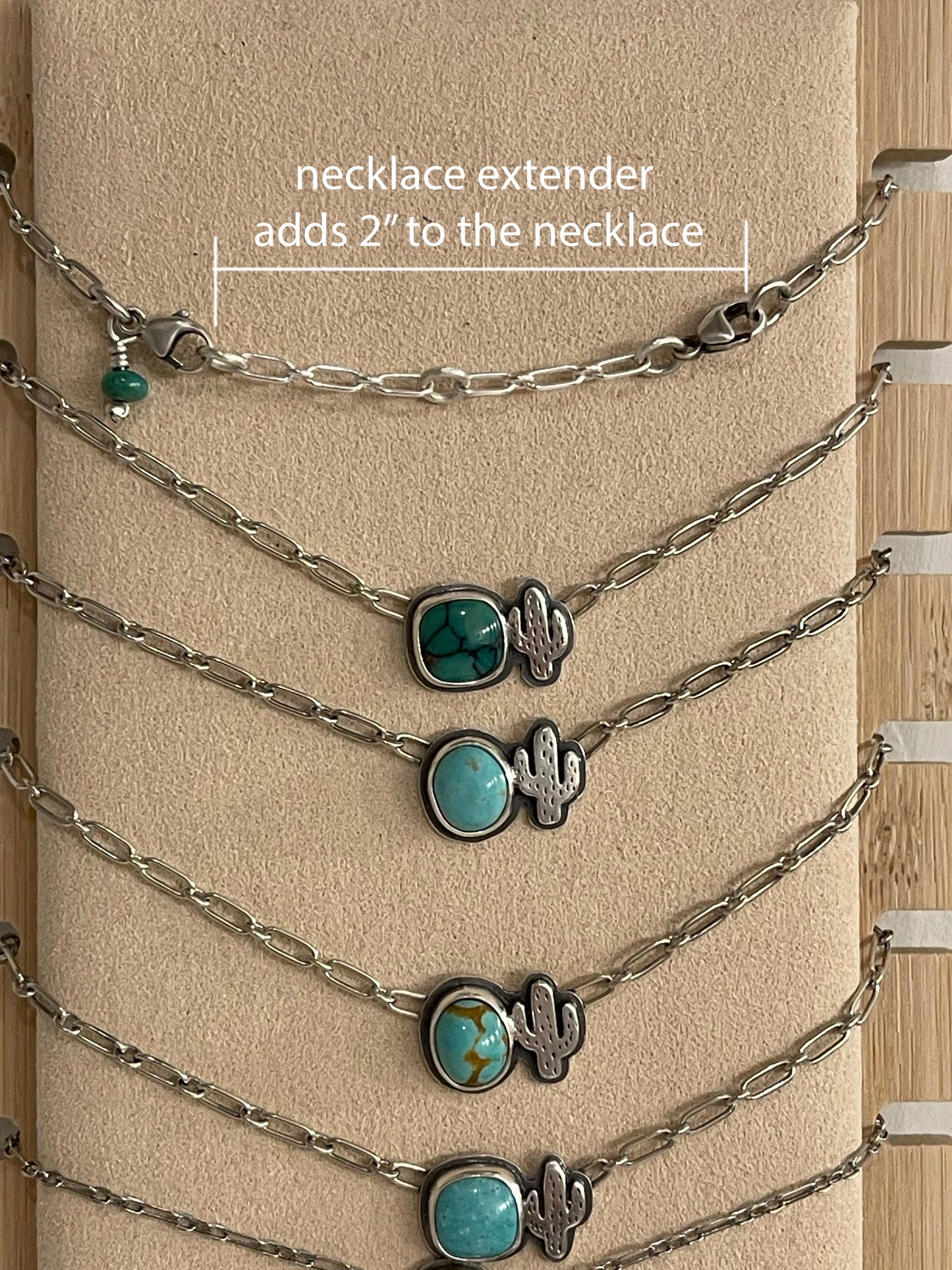 Itty Bitty Necklace #47 // Succulent & Sonoran Gold Turquoise // Desert Dweller Series