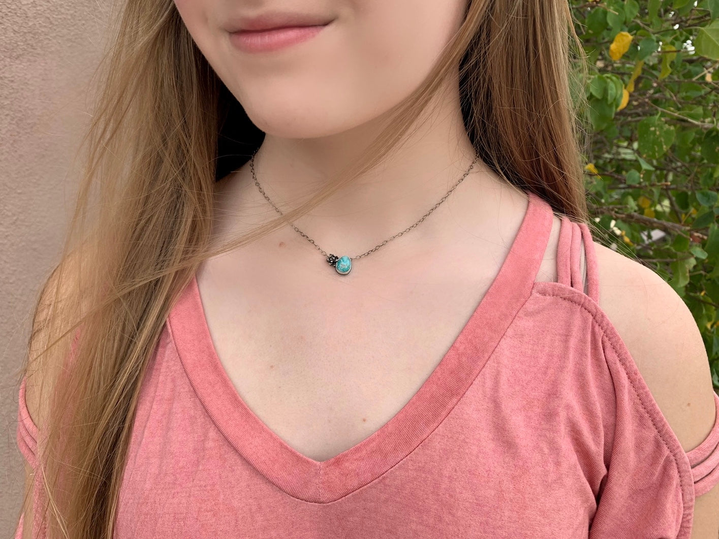 Itty Bitty Necklace #46 // Saguaro + Poseidon Variscite // Desert Dweller Series