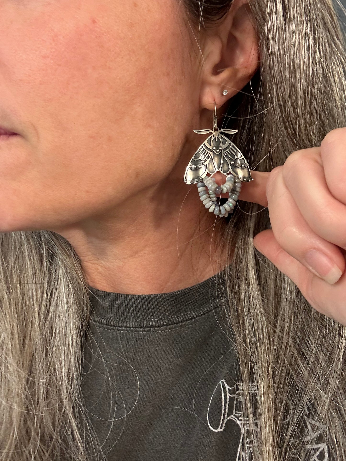 Moth Earrings // Australian Opal