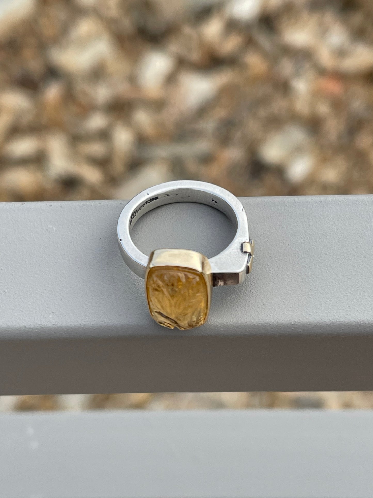 Citrine Cross Ring // Size 6