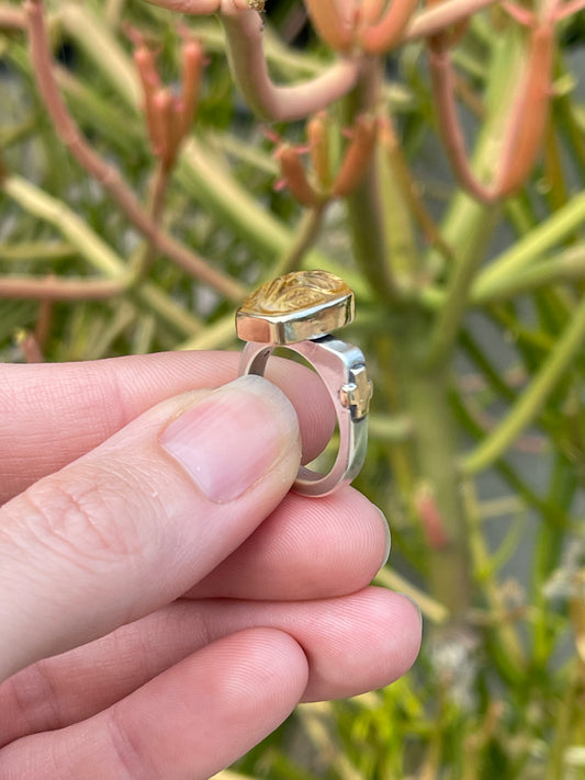 Citrine Cross Ring // Size 6