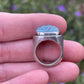 Turquoise Doublet Signet Ring // Size 5