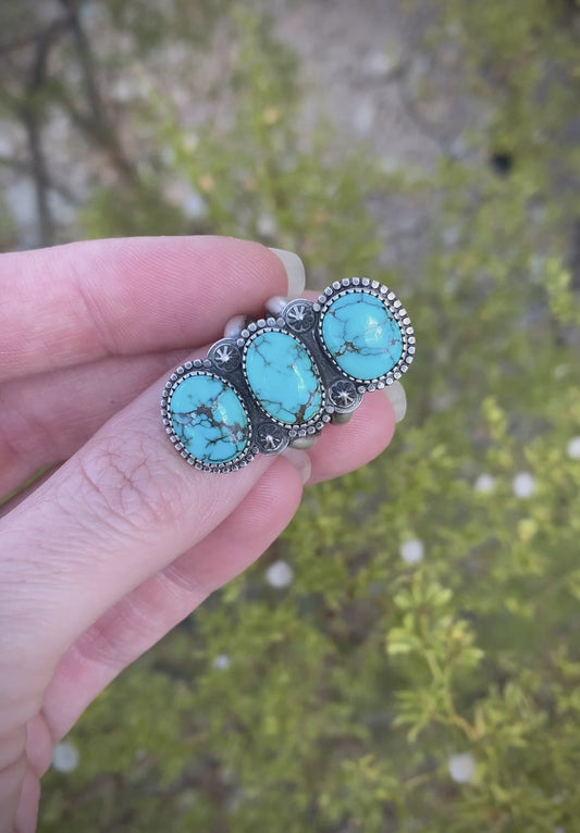 Blue Moon Turquoise Stack Stone Ring // Size 6.25