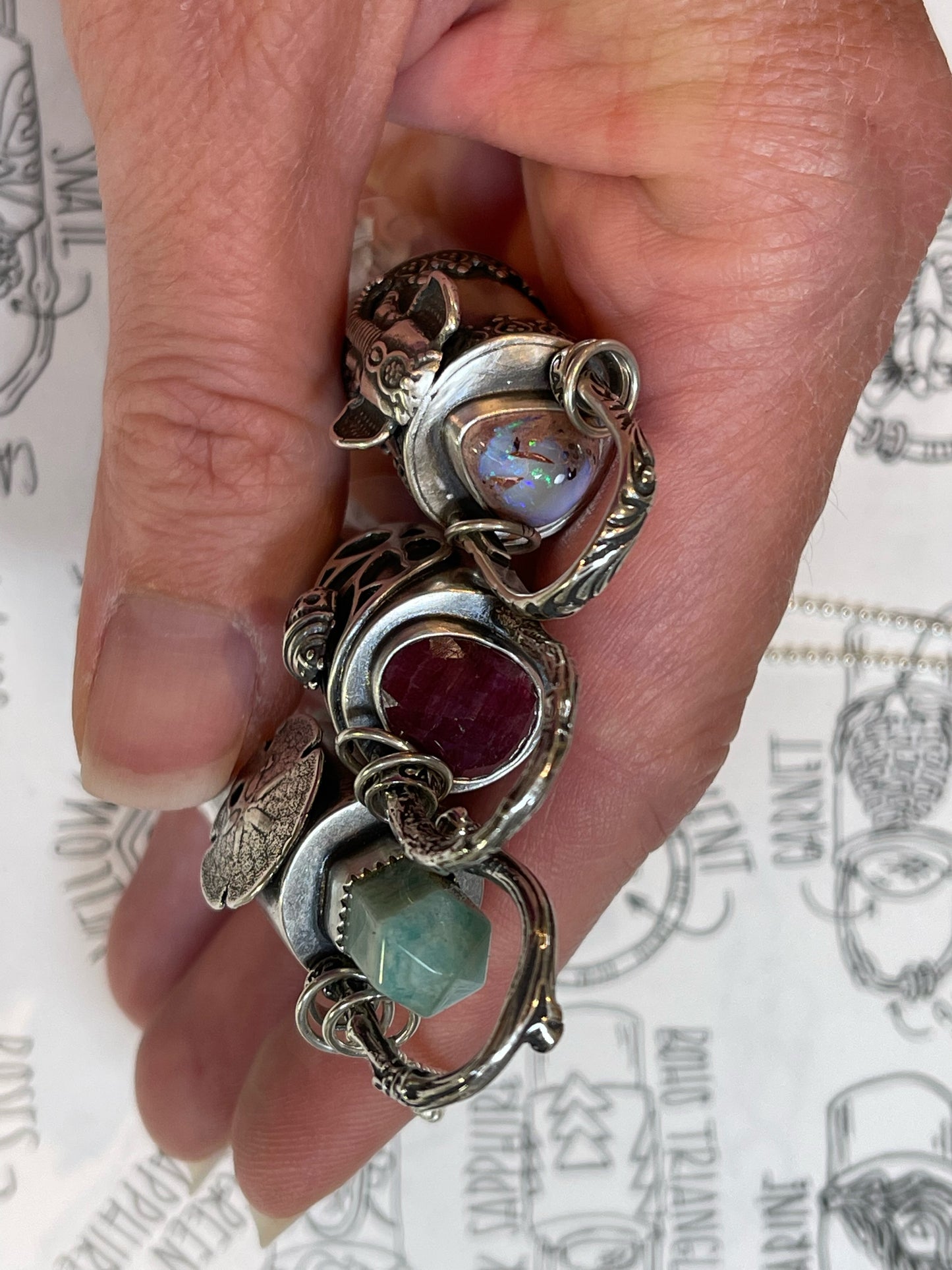 Ganesh Roller Bottle Necklace // Cantera Opal