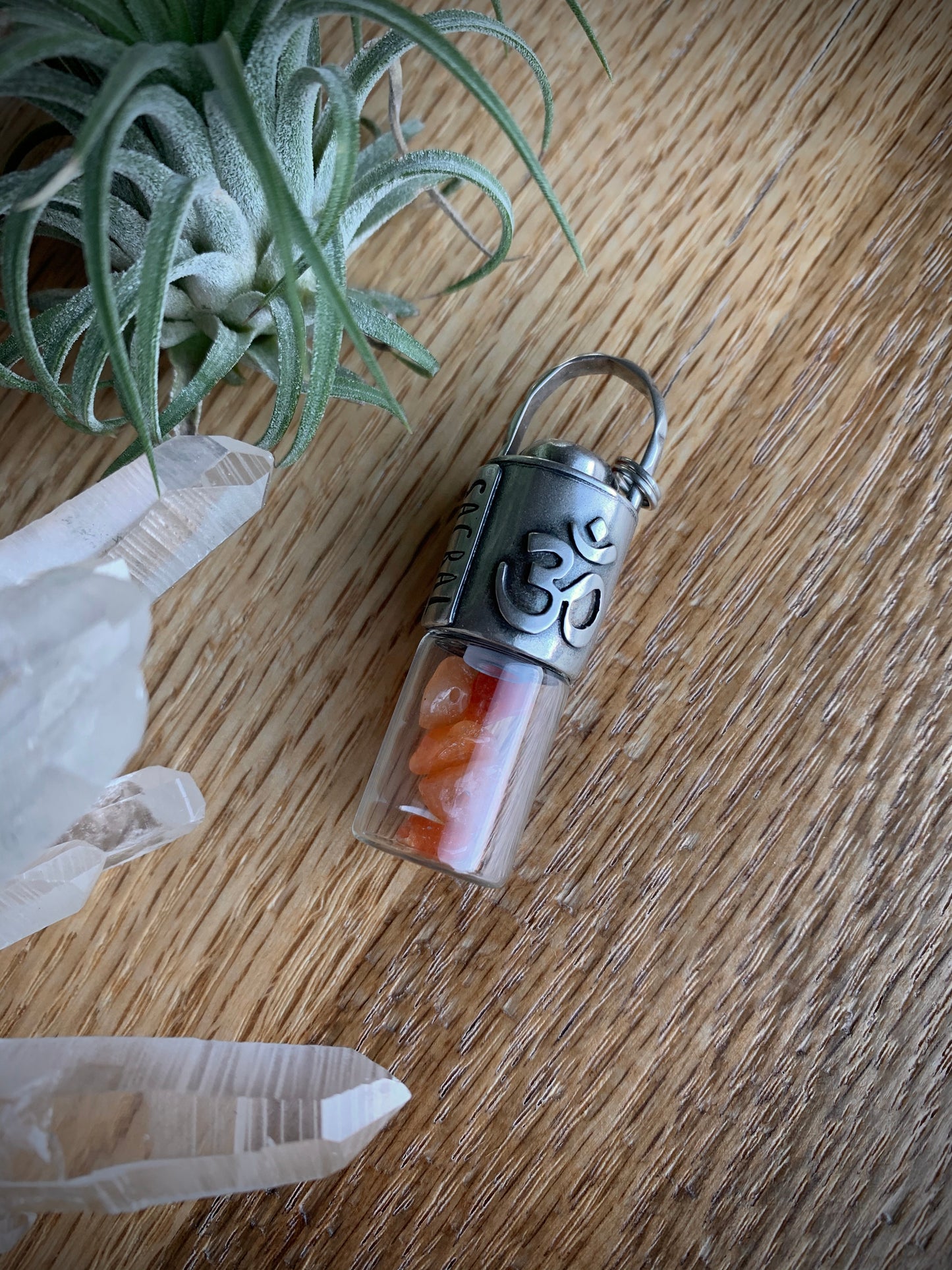 Sacral Chakra Essential Oil Roller Bottle Necklace