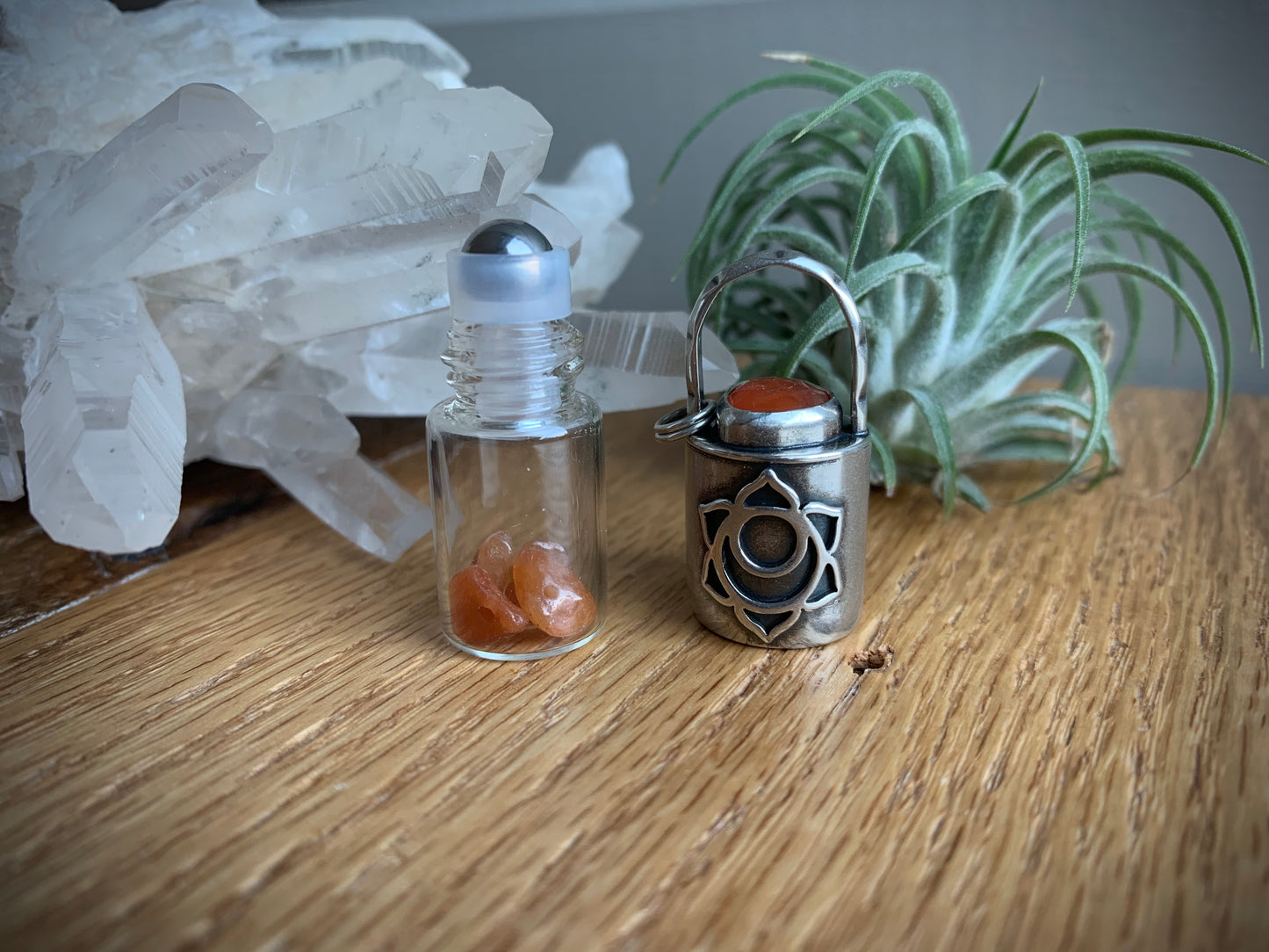 Sacral Chakra Essential Oil Roller Bottle Necklace