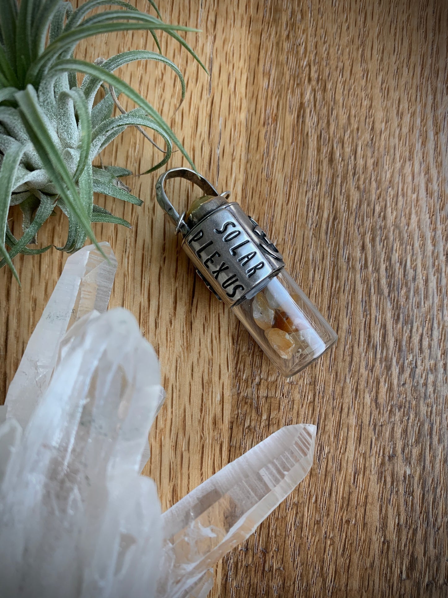 Solar Plexus Chakra Essential Oil Roller Bottle Necklace