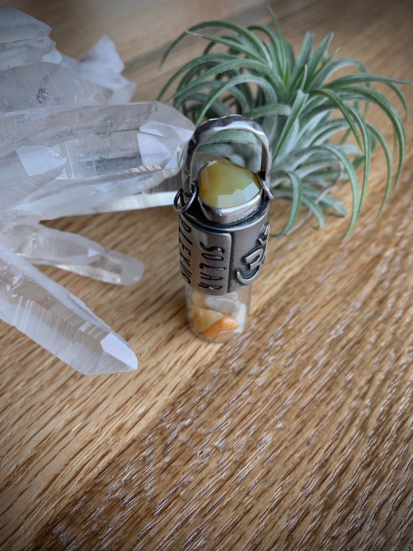 Solar Plexus Chakra Essential Oil Roller Bottle Necklace