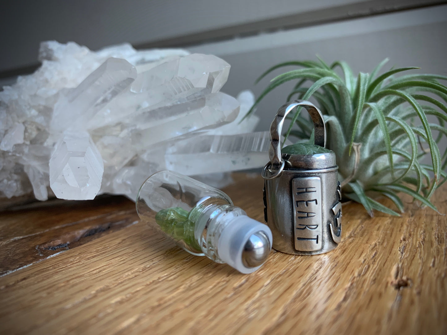 Throat Chakra Essential Oil Roller Bottle Necklace