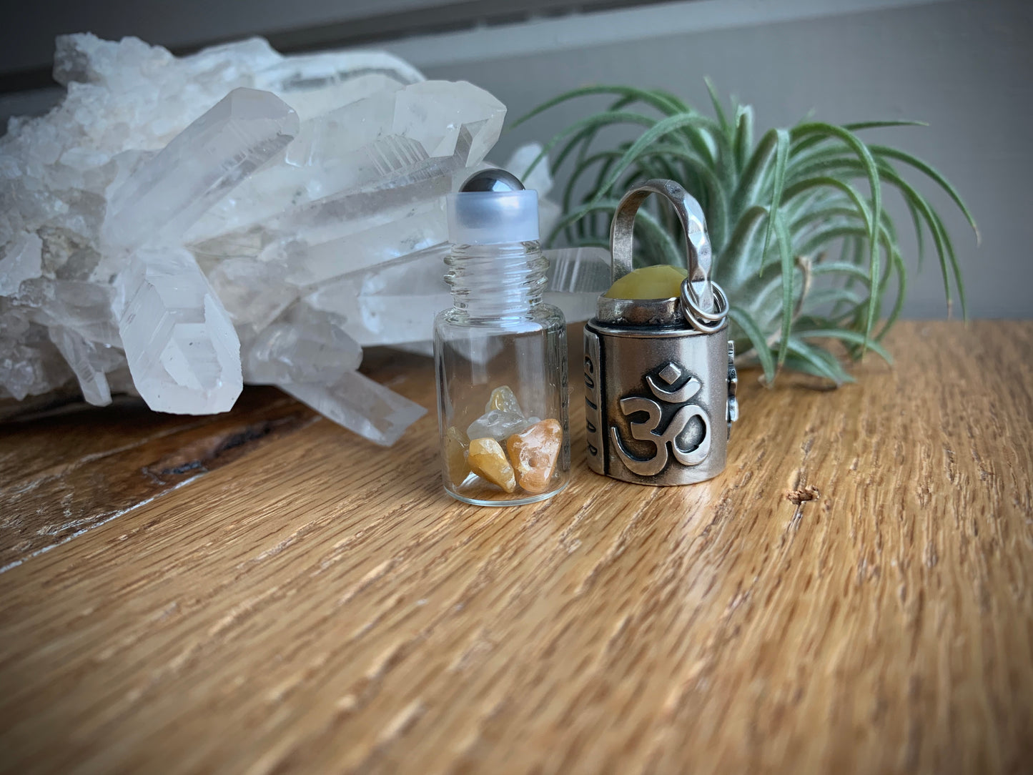 Solar Plexus Chakra Essential Oil Roller Bottle Necklace