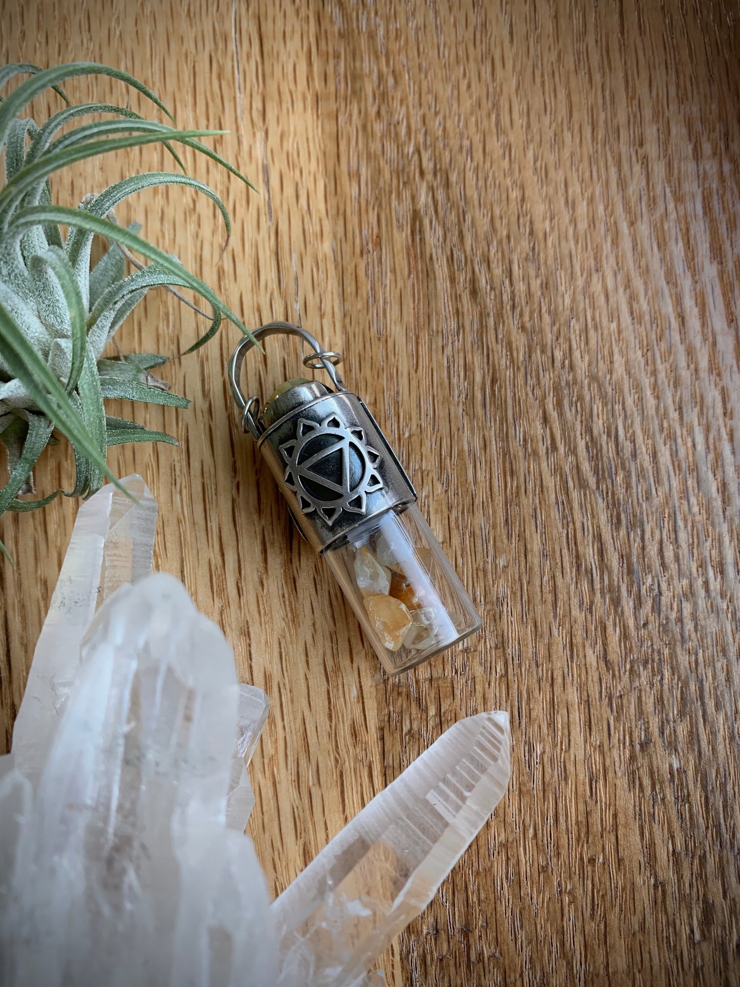 Solar Plexus Chakra Essential Oil Roller Bottle Necklace
