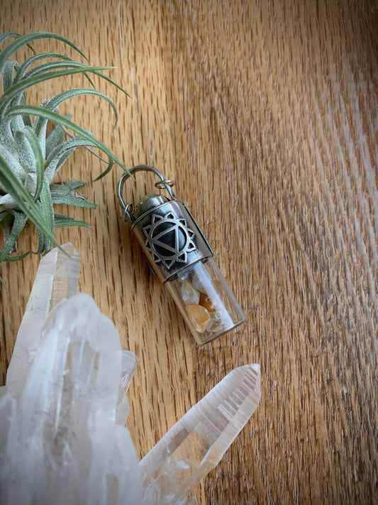 Solar Plexus Chakra Essential Oil Roller Bottle Necklace