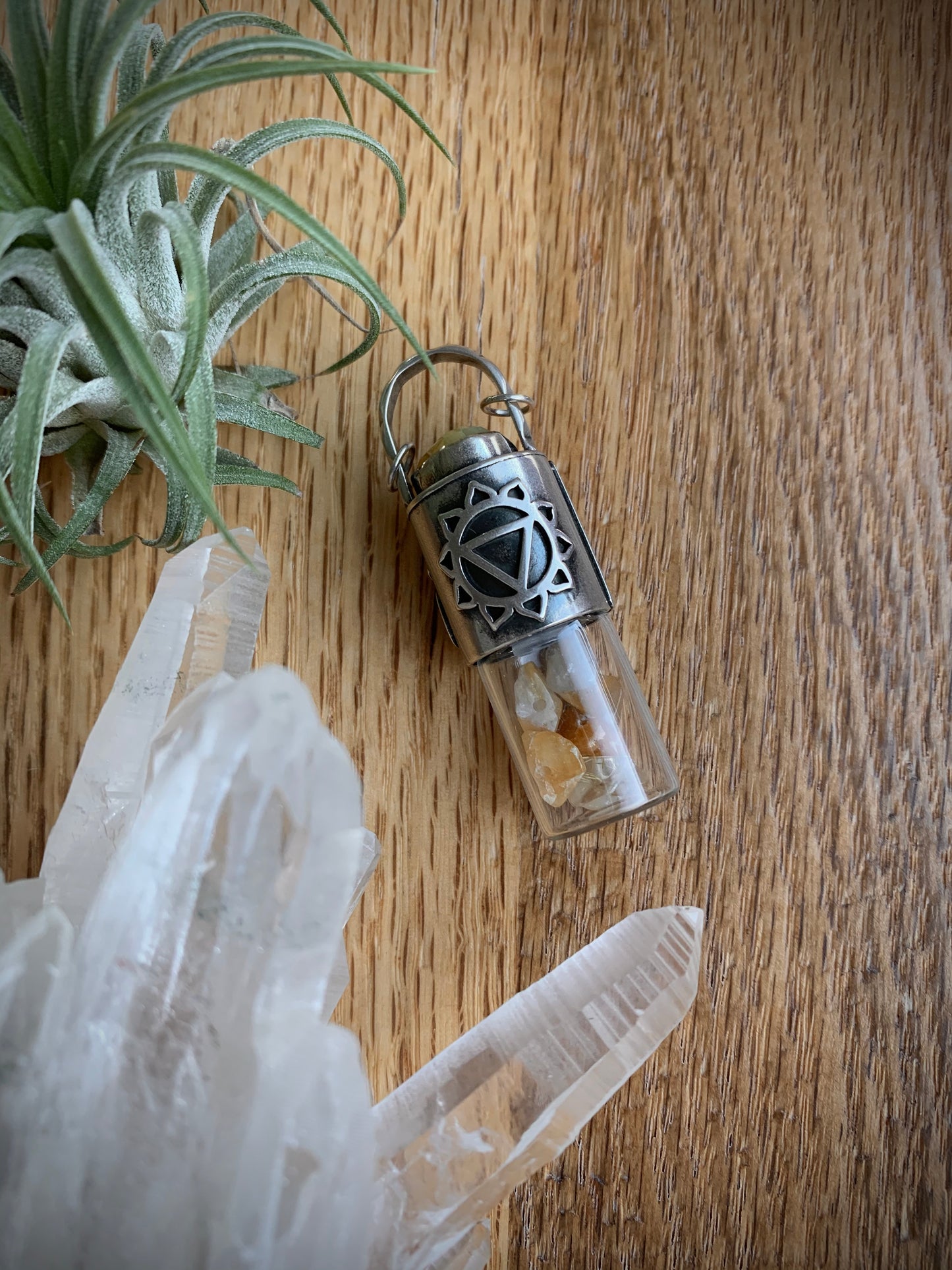Solar Plexus Chakra Essential Oil Roller Bottle Necklace