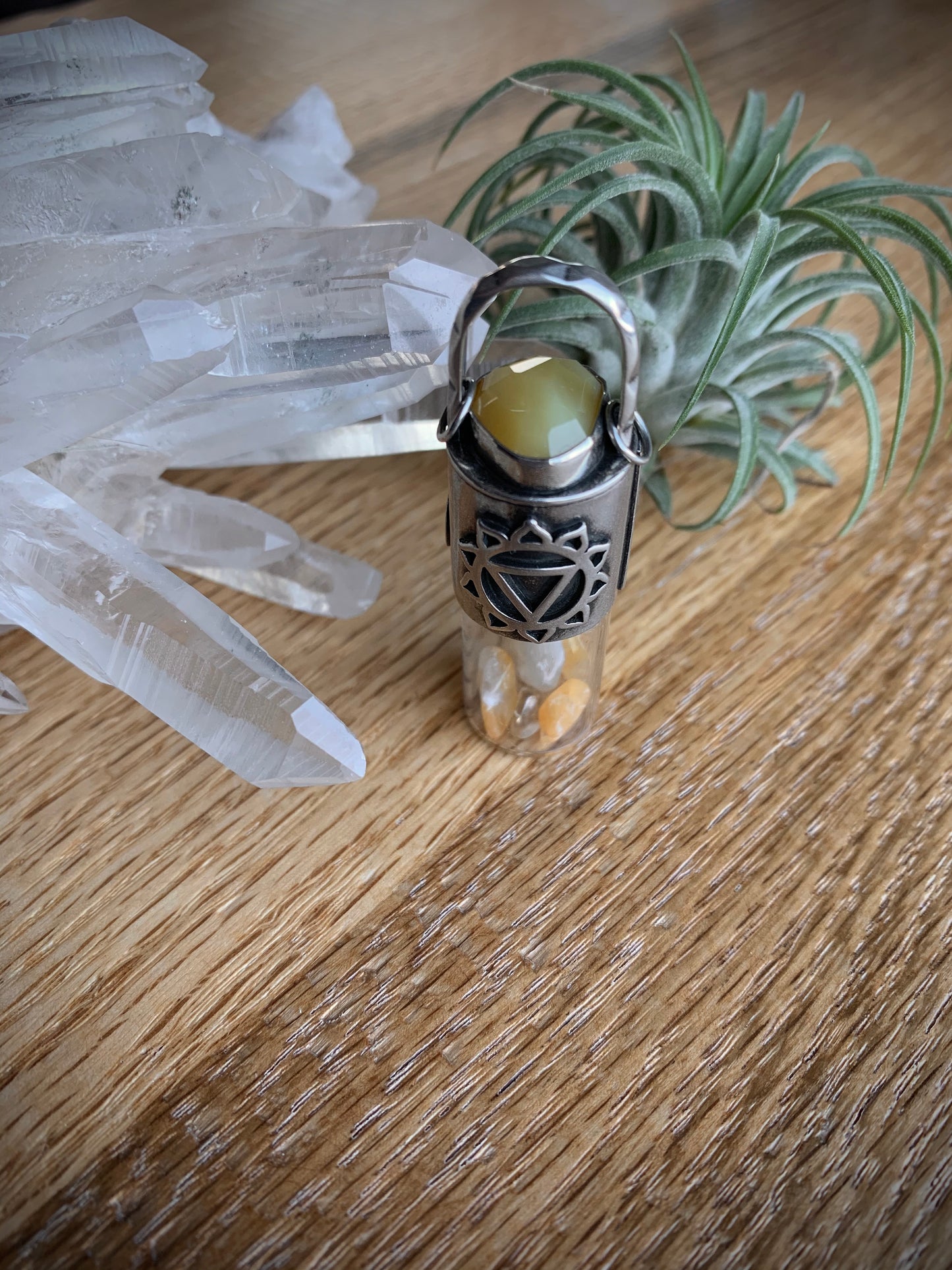 Solar Plexus Chakra Essential Oil Roller Bottle Necklace