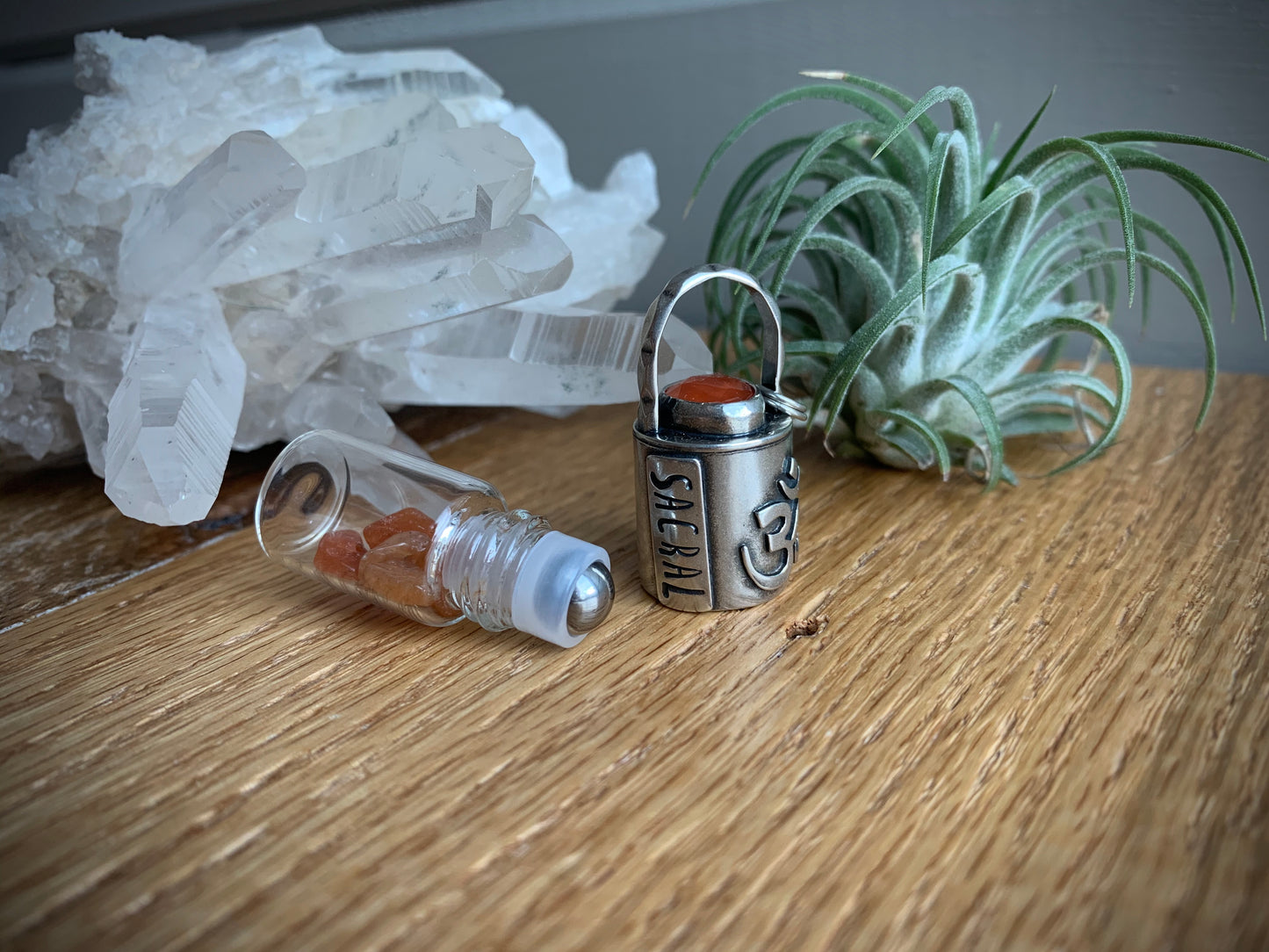 Sacral Chakra Essential Oil Roller Bottle Necklace