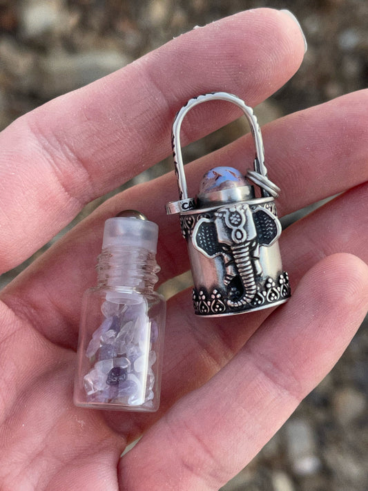 Ganesh Roller Bottle Necklace // Cantera Opal