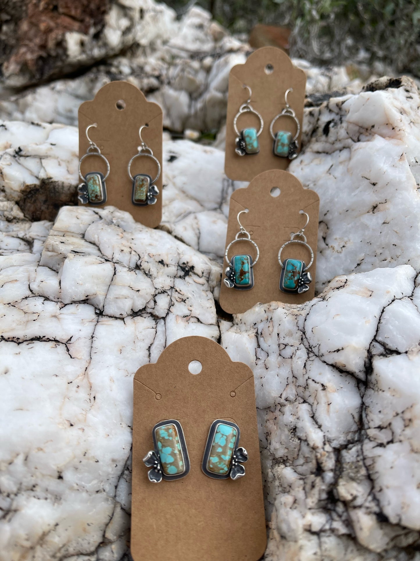 Dogwood Earrings #3 (stud version) // #8 Turquoise