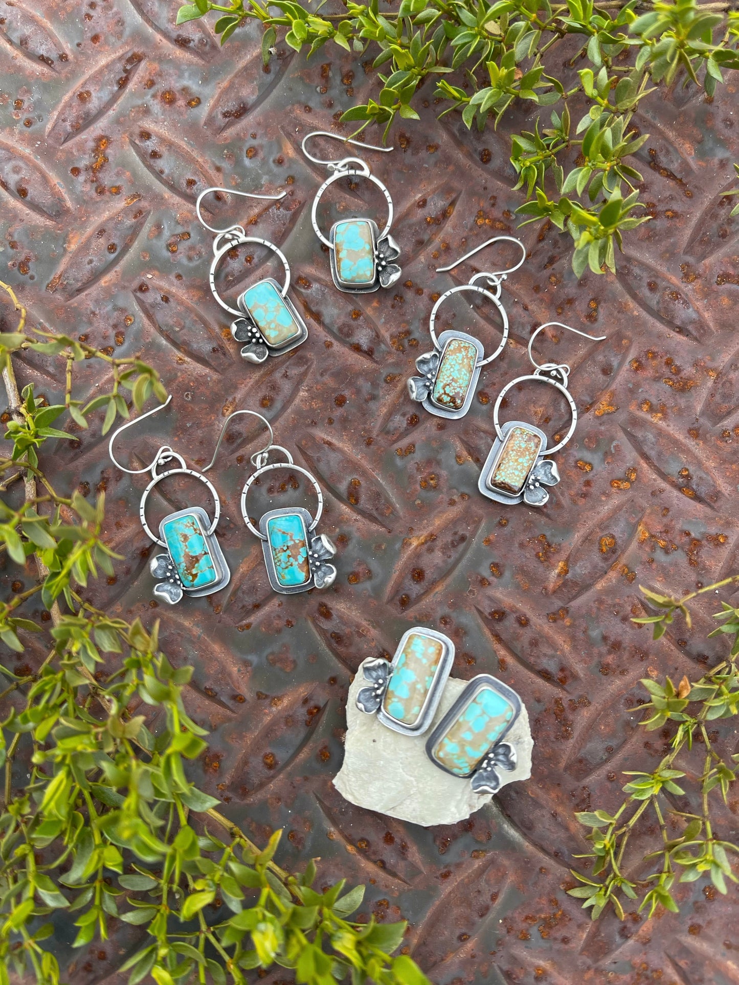 Dogwood Earrings #1 // #8 Turquoise