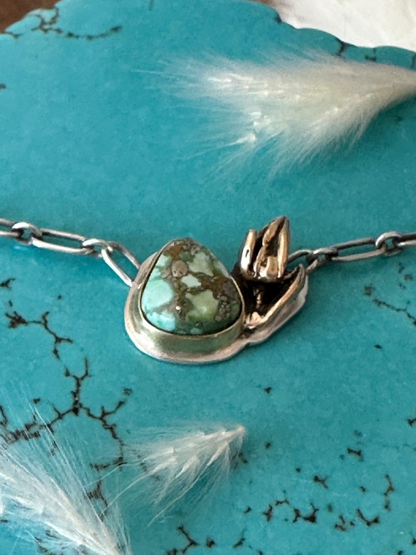 Itty Bitty Necklace #47 // Succulent & Sonoran Gold Turquoise // Desert Dweller Series