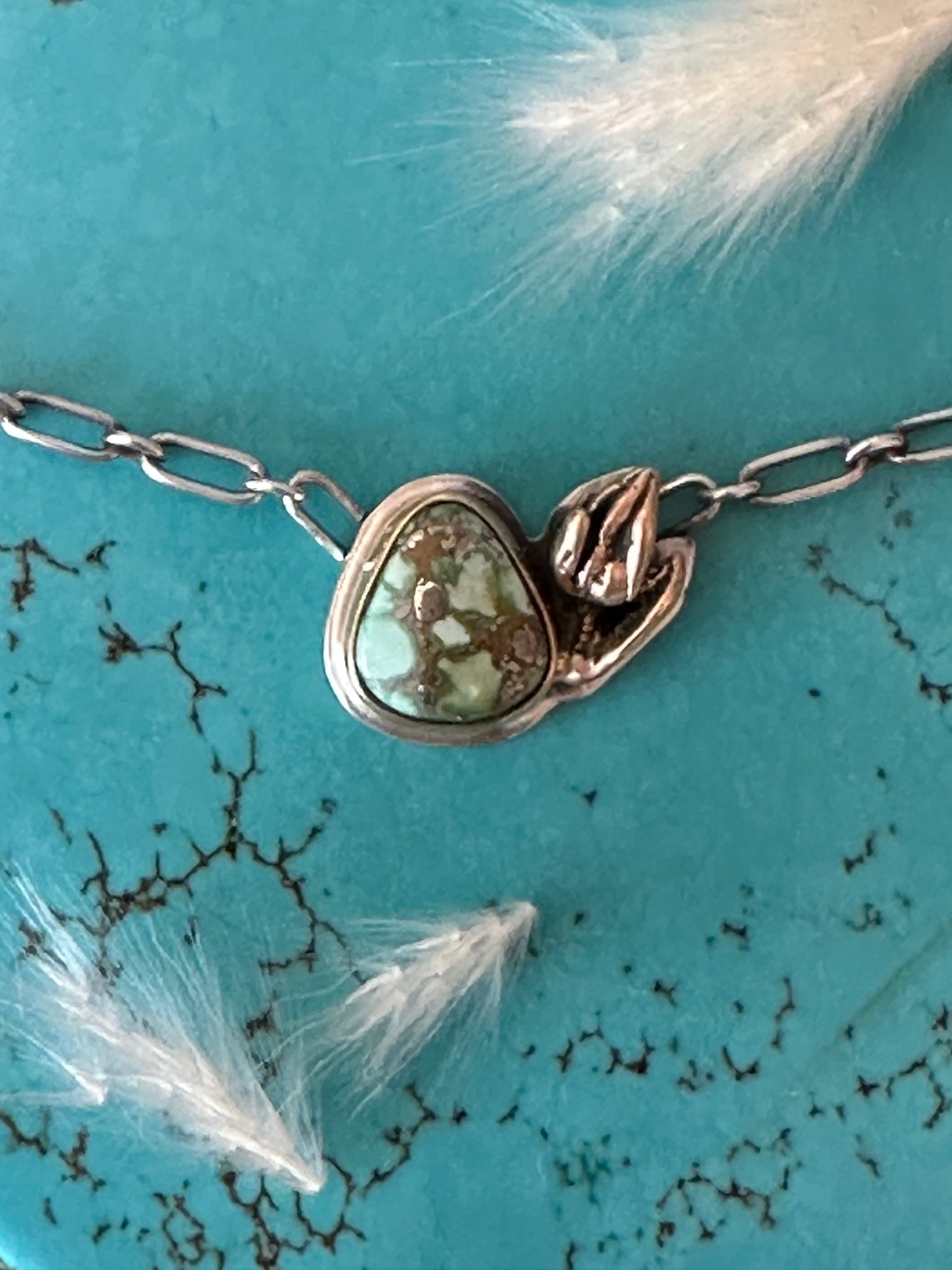 Itty Bitty Necklace #47 // Succulent & Sonoran Gold Turquoise // Desert Dweller Series