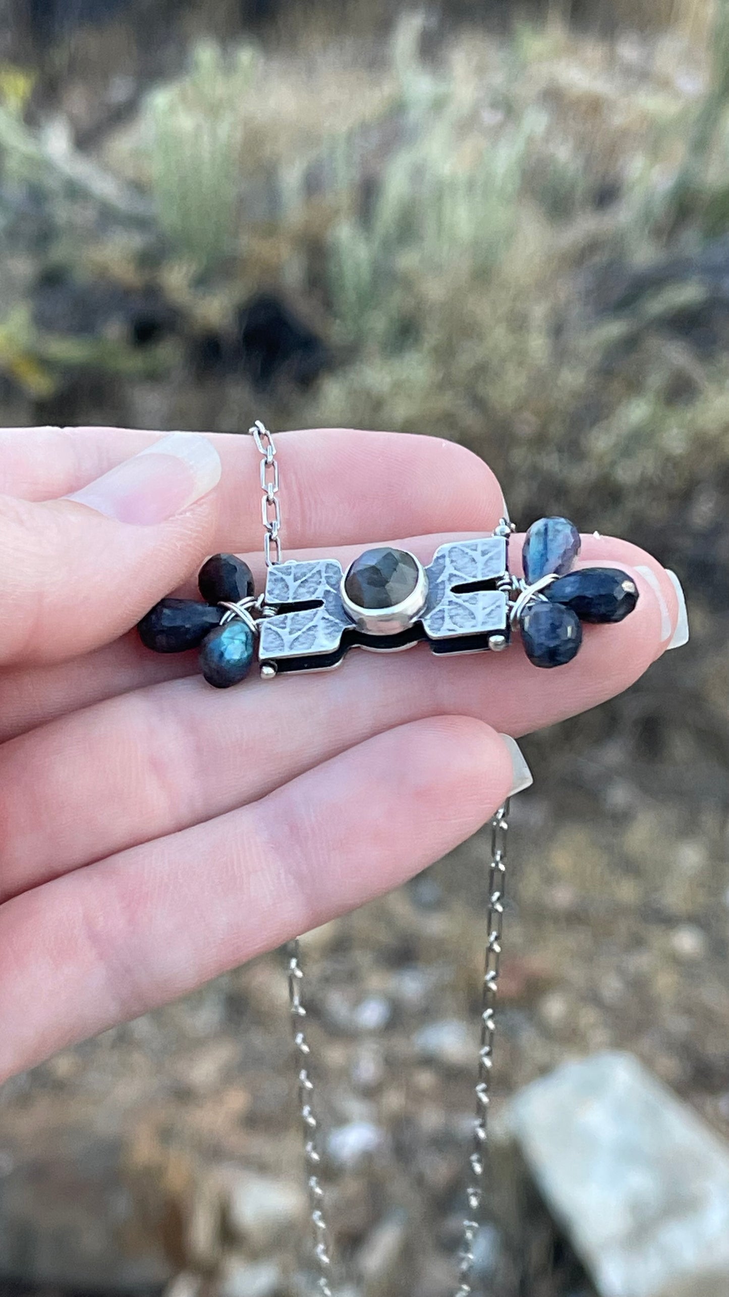 BLÓM Necklace No.6 // Labradorite + Iolite