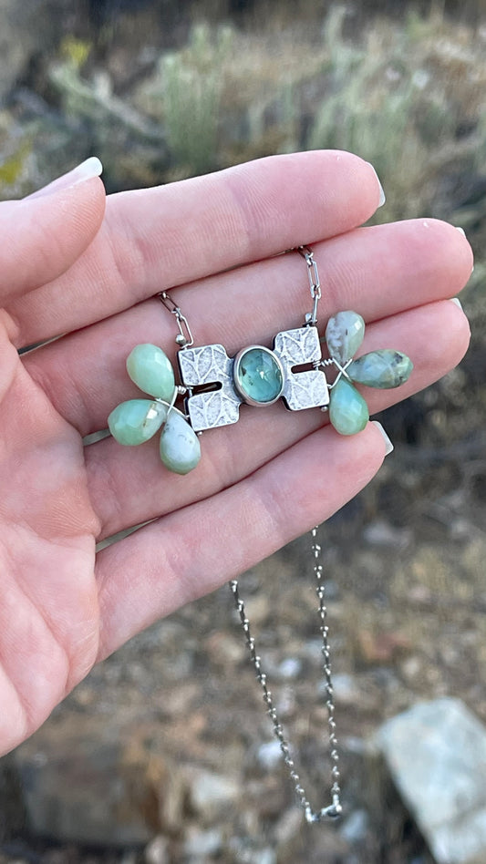 BLÓM Necklace No.4 // Apatite + Chrysoprase