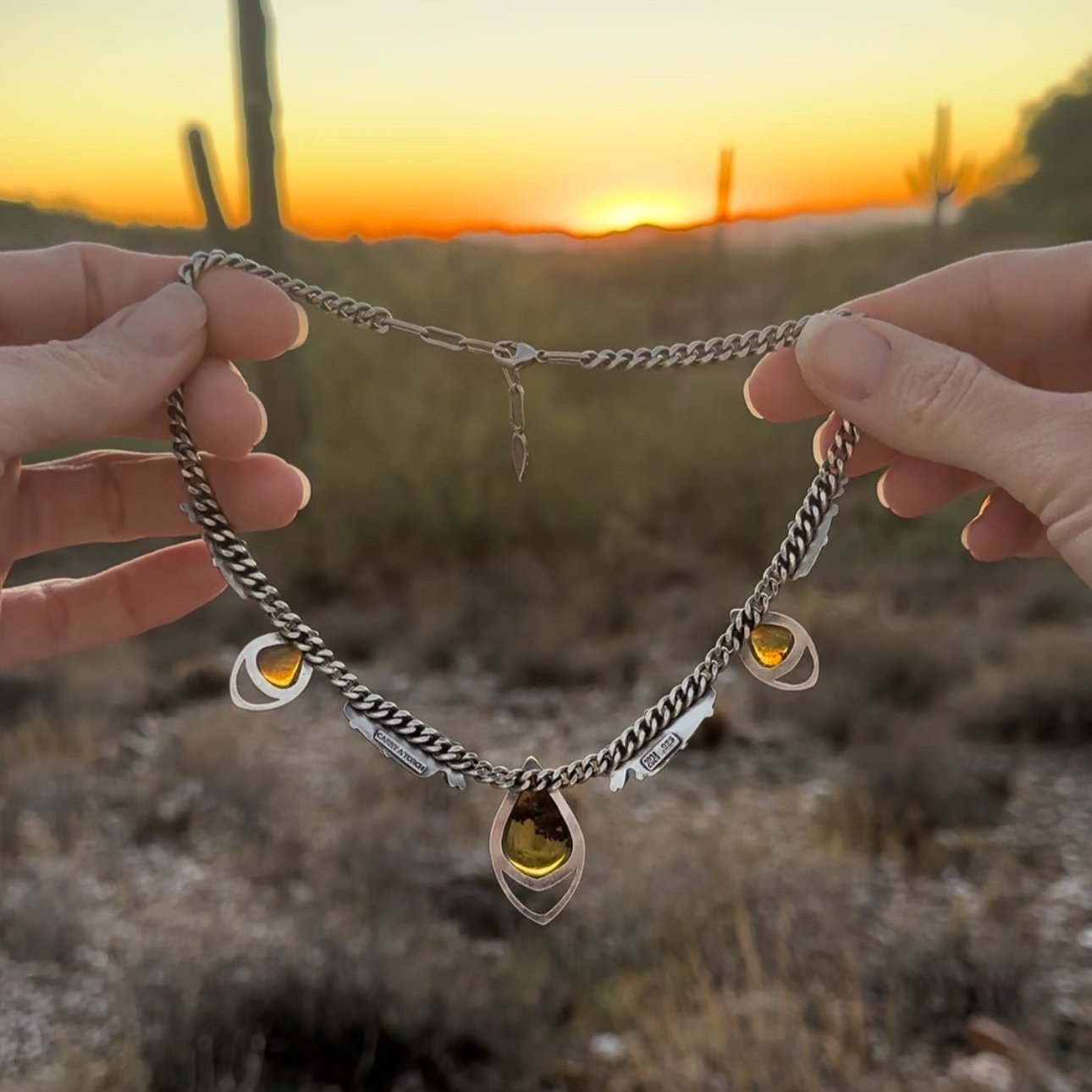 Carved Kingman + Amber // Statement Choker No. 3