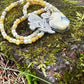 Honey Blossom // Beaded Necklace // Dark Moon + Yellow Opal