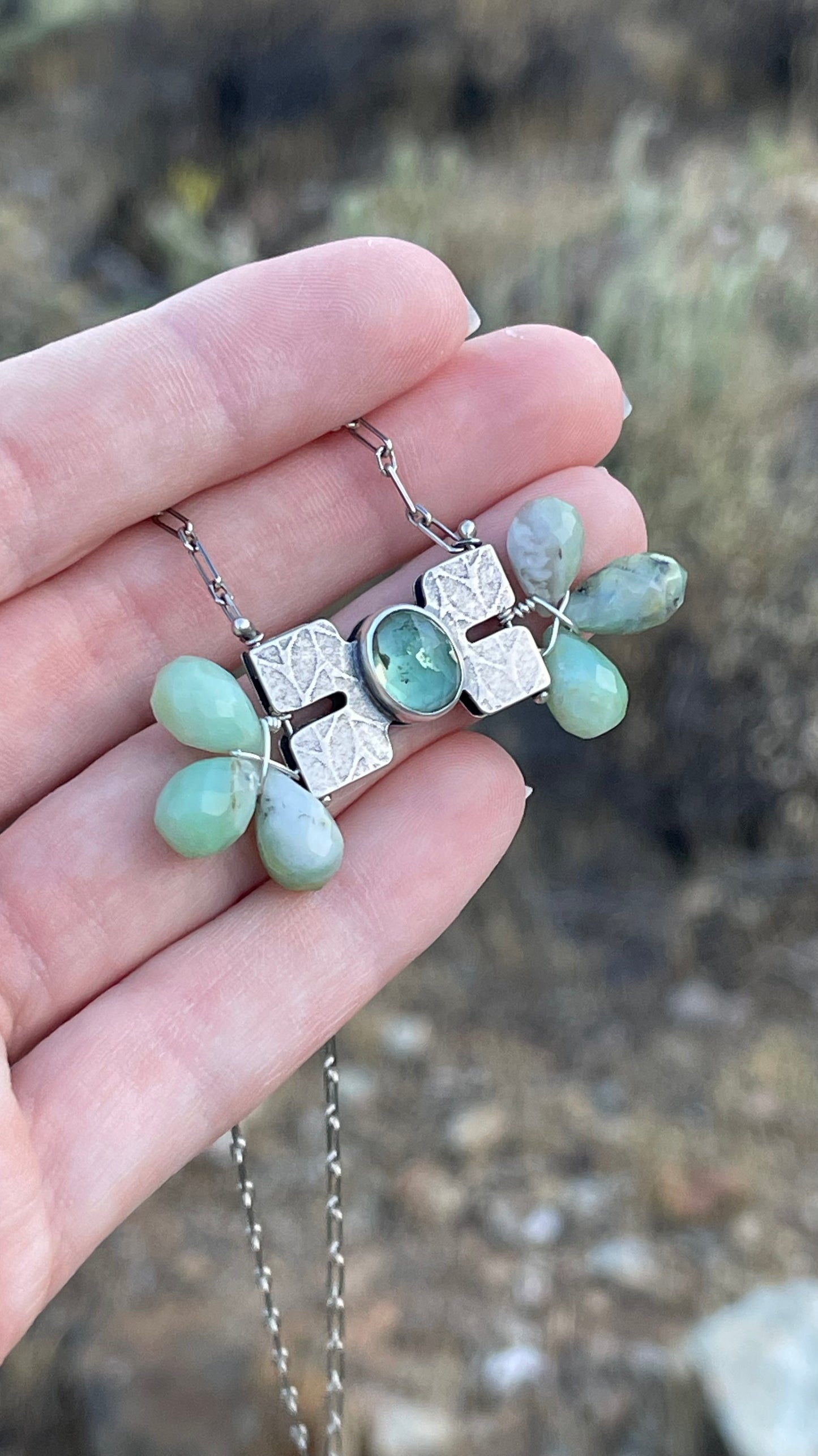 BLÓM Necklace No.4 // Apatite + Chrysoprase