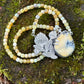 Honey Blossom // Beaded Necklace // Dark Moon + Yellow Opal