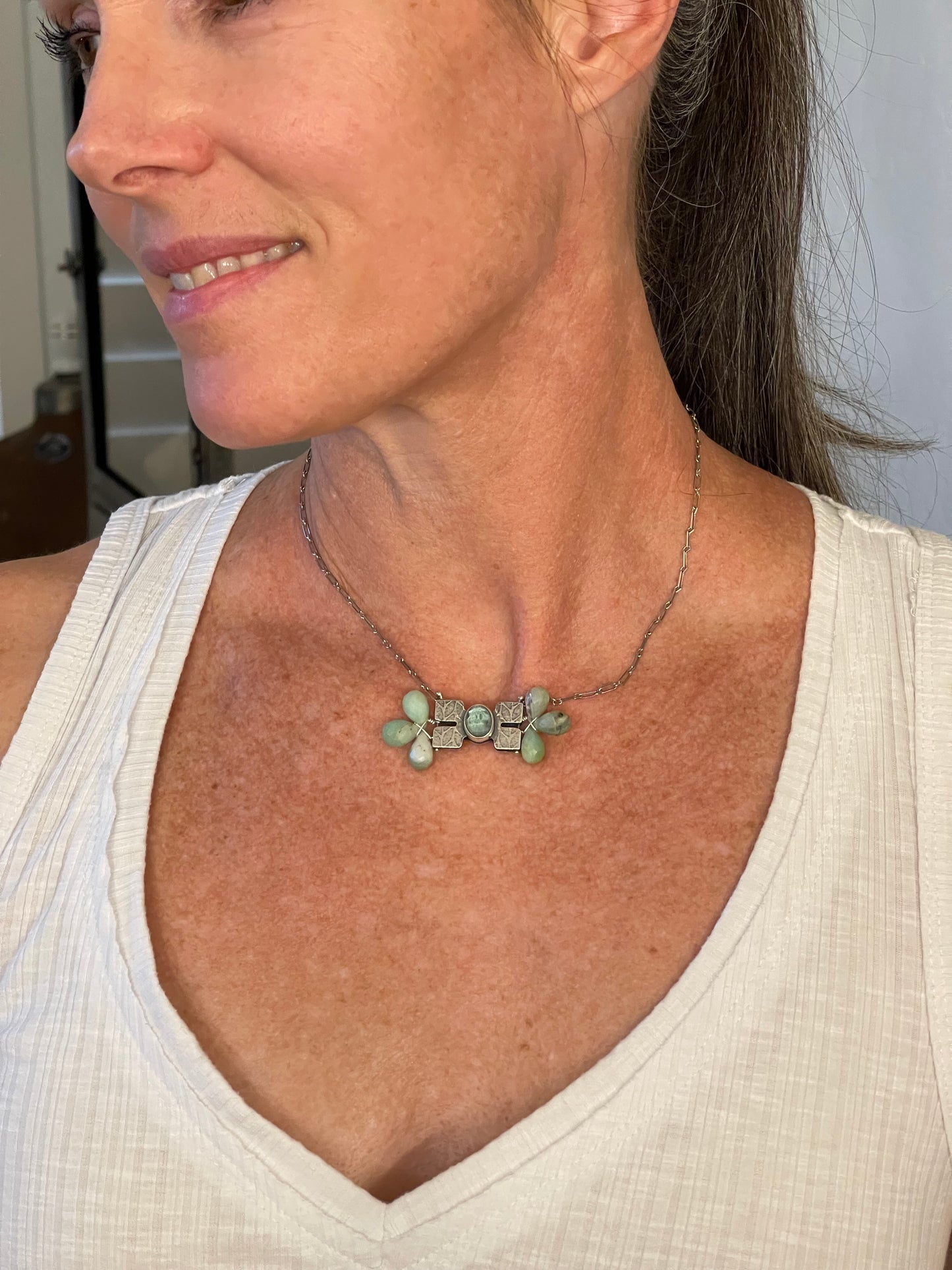 BLÓM Necklace No.4 // Apatite + Chrysoprase