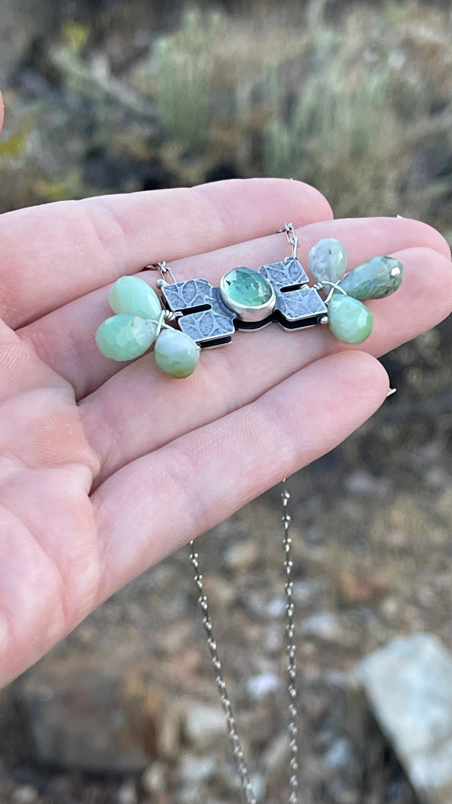 BLÓM Necklace No.4 // Apatite + Chrysoprase