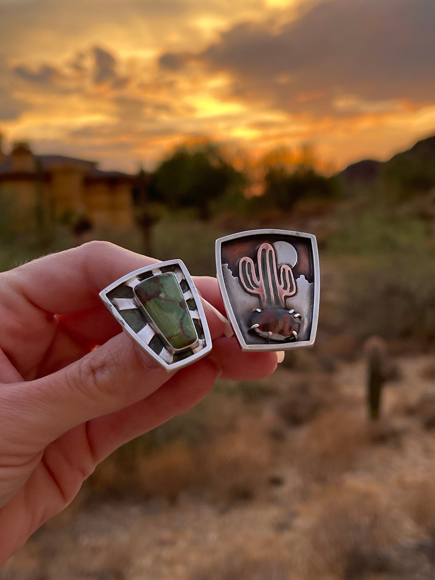 Sonoran Sun Split Shank Ring // Bao Canyon + Smoky Quartz // Size 6