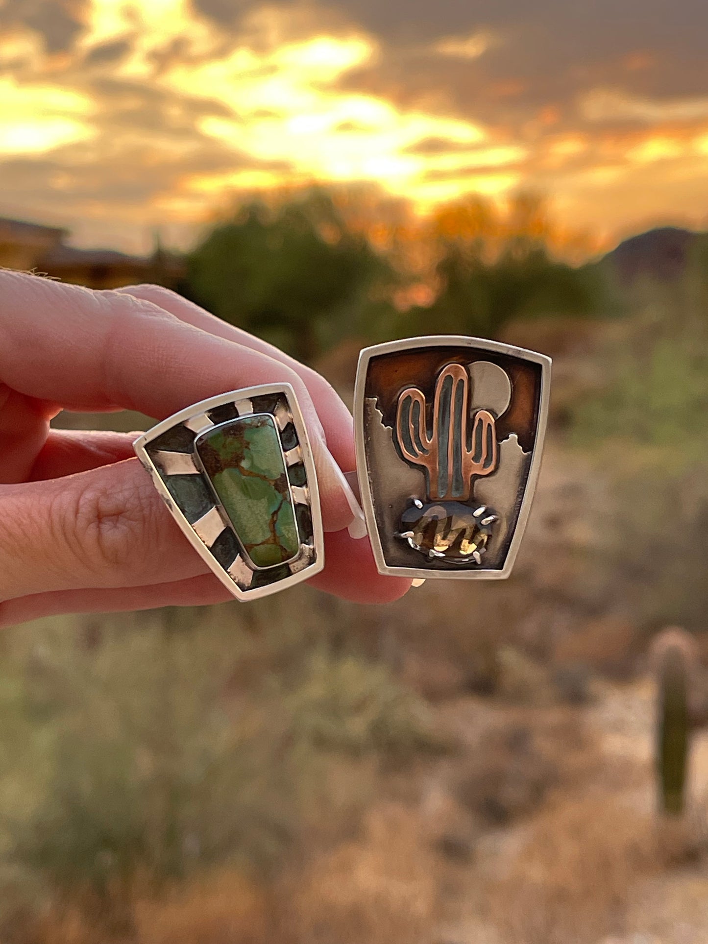 Sonoran Sun Split Shank Ring // Bao Canyon + Smoky Quartz // Size 6