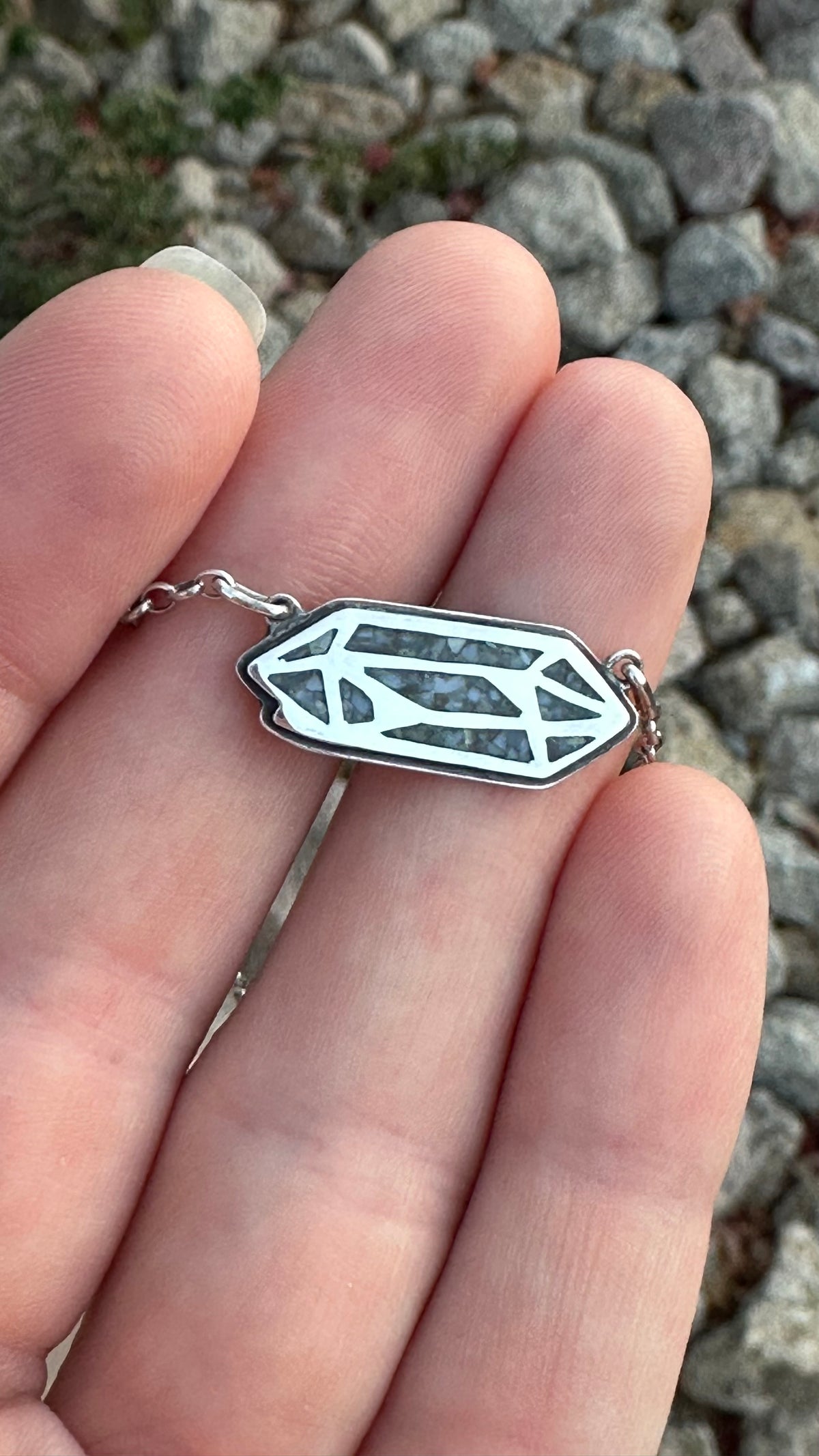 Petite Crystal Point Necklace // Mother of Pearl Inlay