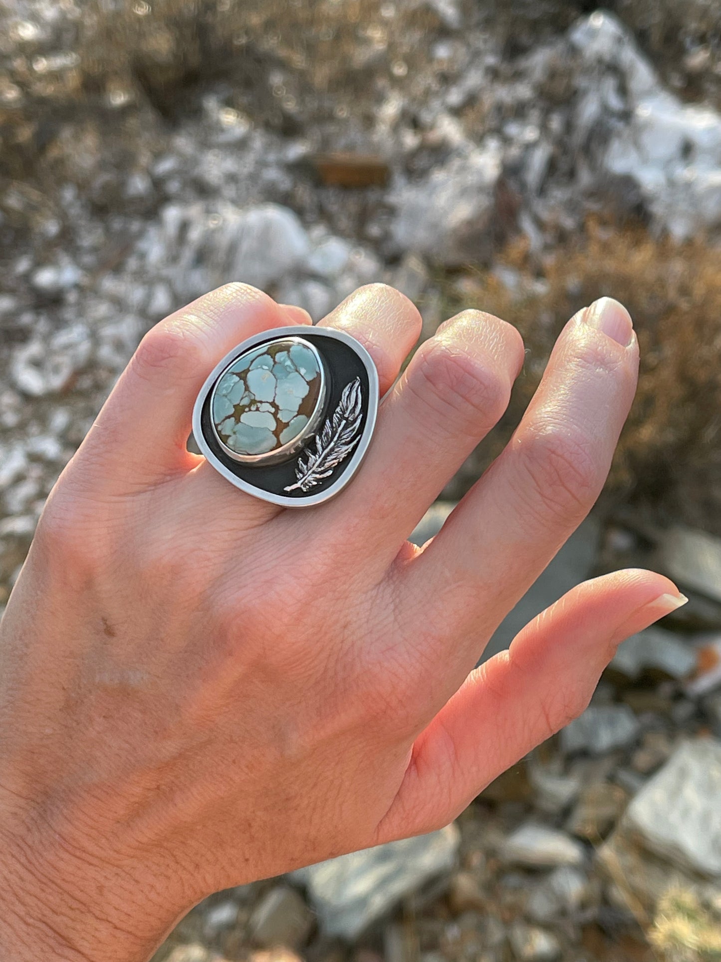 Be As A Feather Ring // Gobi Desert Turquoise // Size 6 (6.25)